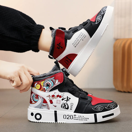 Men's Harajuku Style High-Top Anti-Slip Shoes