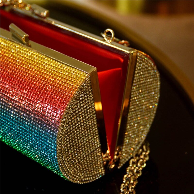 Harajuku Rainbow Rhinestone Evening Bag