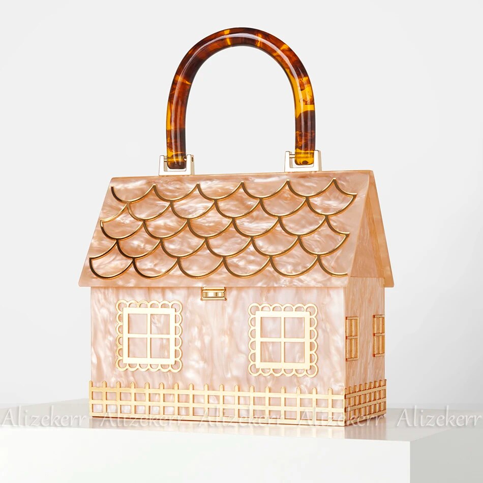Luxury Harajuku Style Evening Clutch Bag - House Shaped