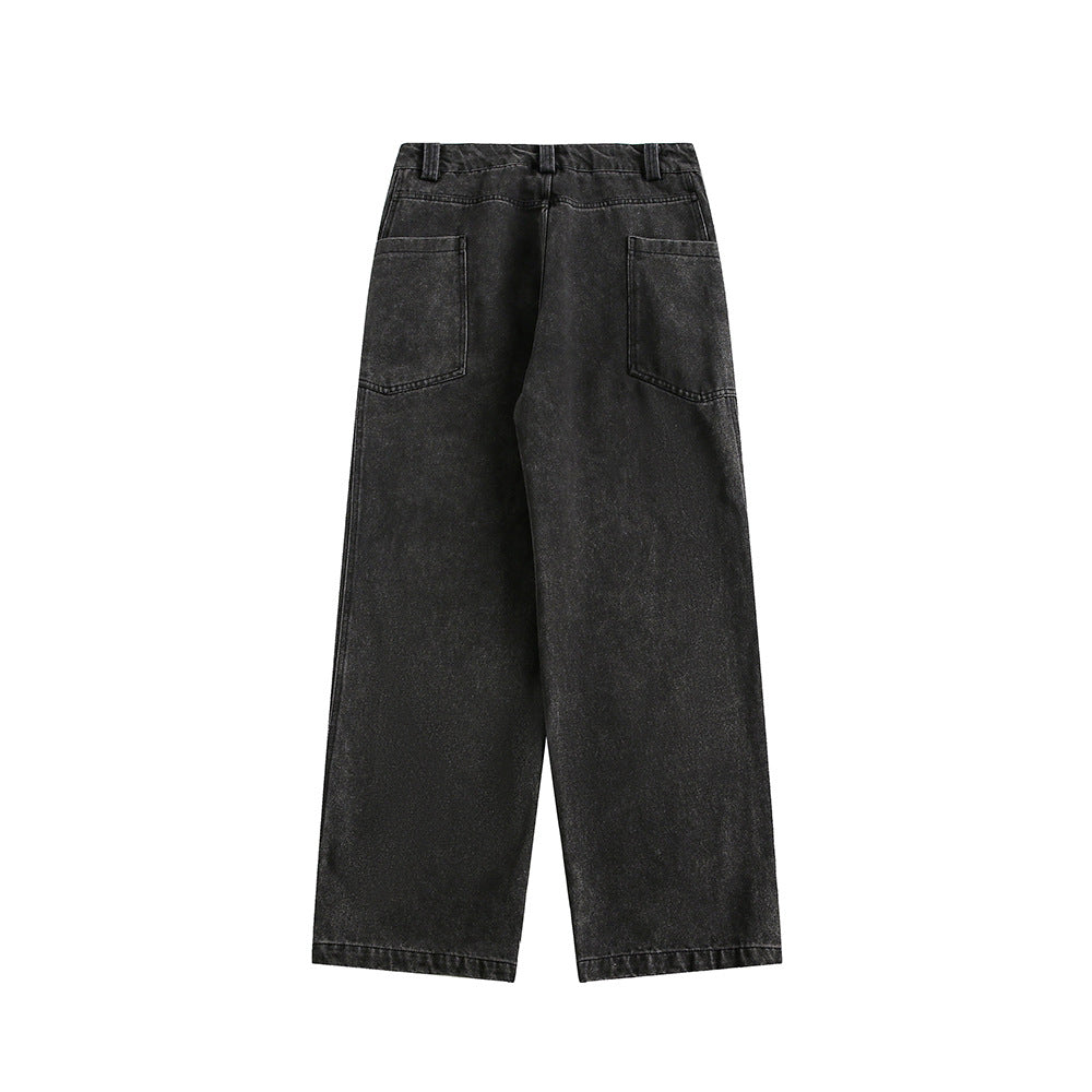 Men's Straight Leg Wash Denim Jeans