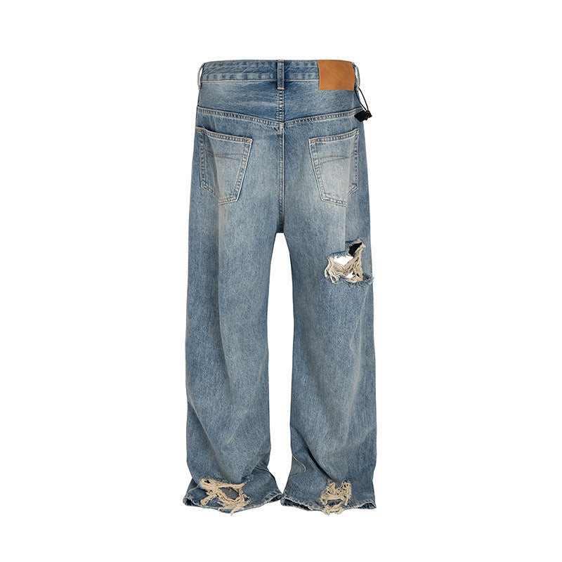 Harajuku Distressed Wide Leg Denim Jeans