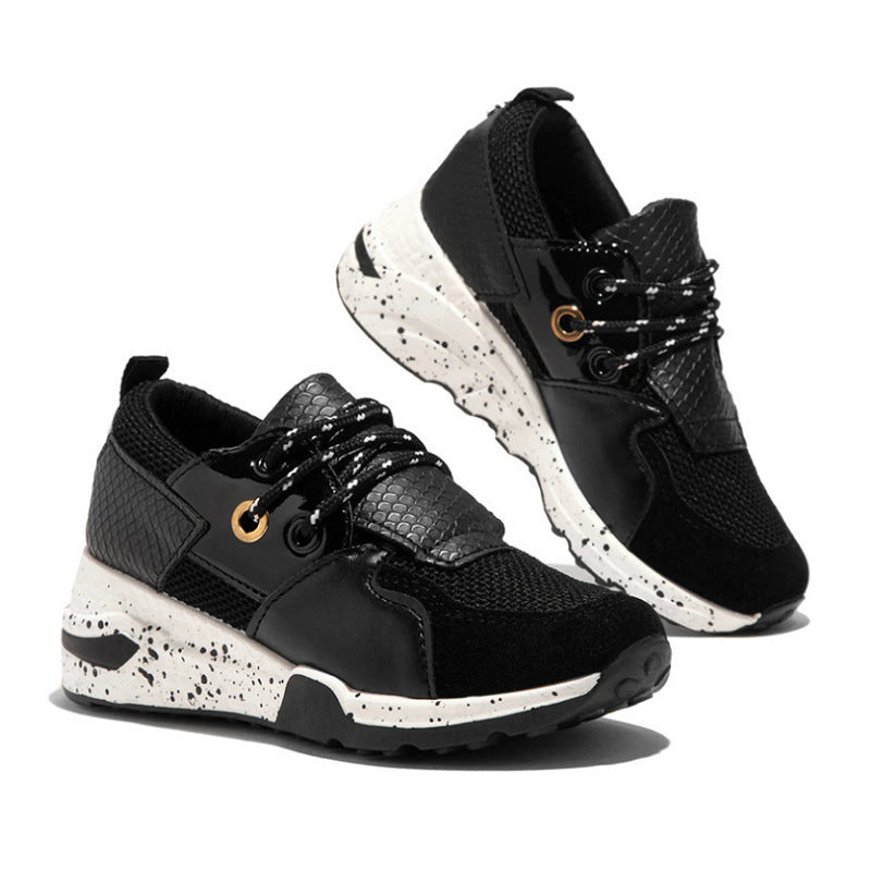 Women's Plus Size Platform Mixed-Color Sneakers