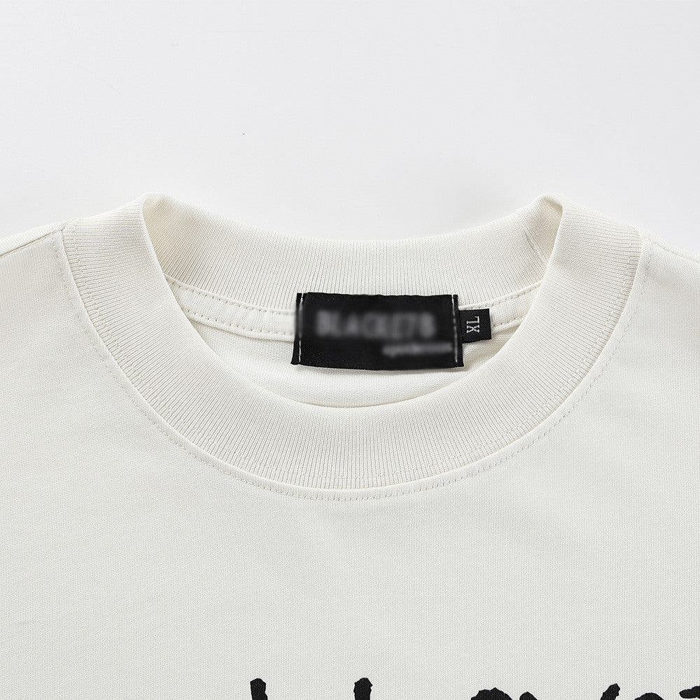 Harajuku Style Abstract Graphic Print T-Shirt for Men