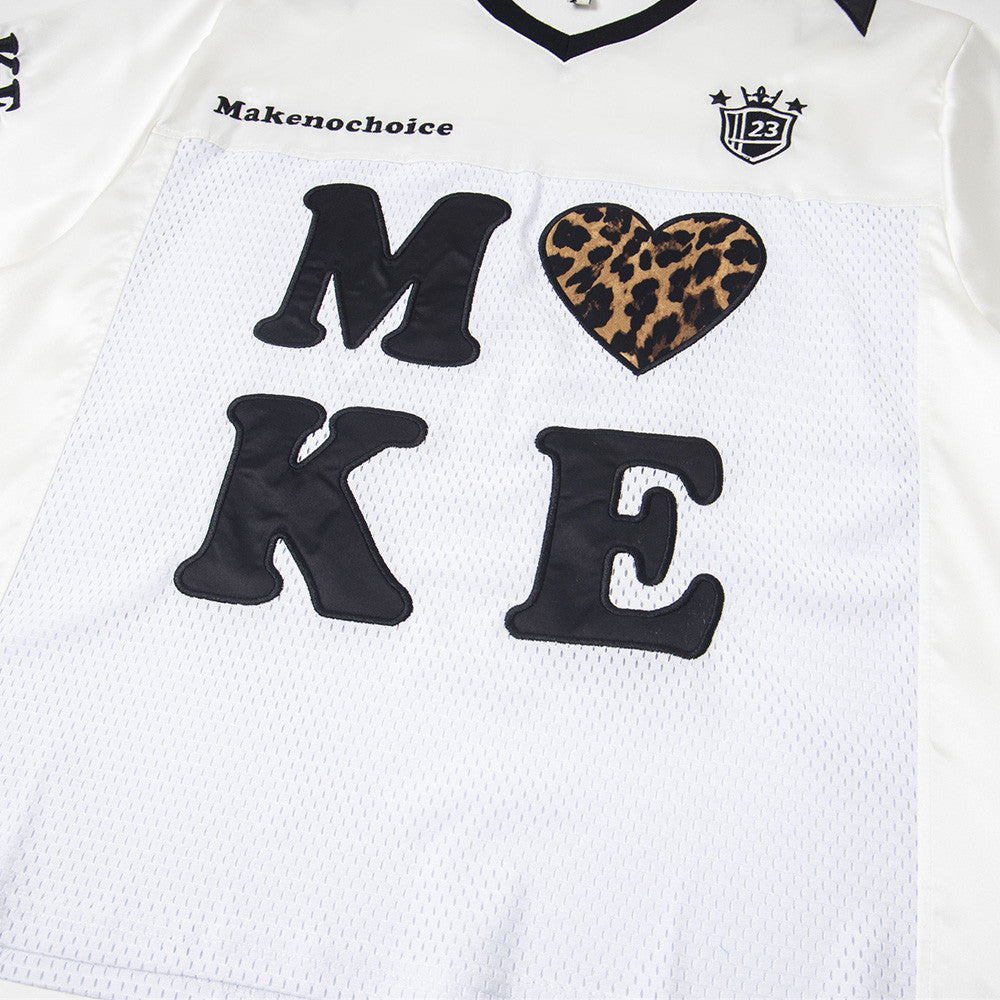 Men's Harajuku Style Short Sleeve Sports Jersey with Heavy Embroidery