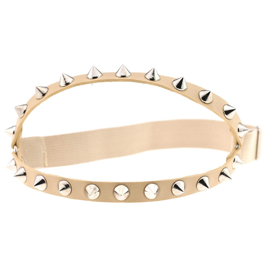 Punk Hip Hop Double Row Rivet Garter with Thigh Ring