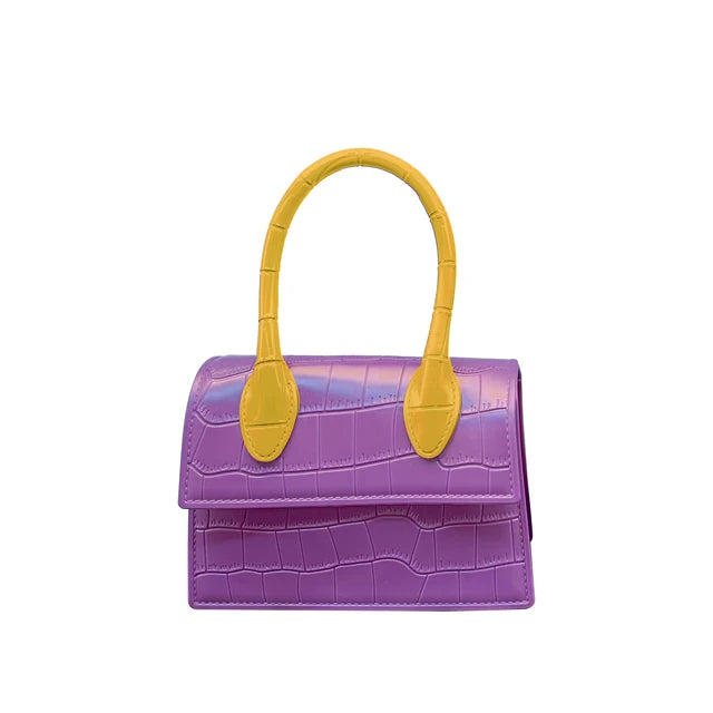 Harajuku Crocodile Pattern PVC Mini Crossbody Bag