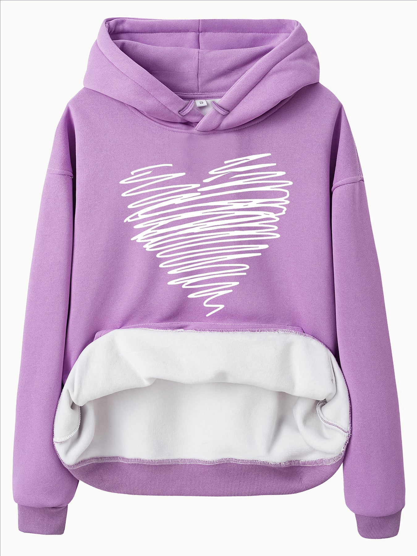 Hoodie with Heart-Shaped Pattern