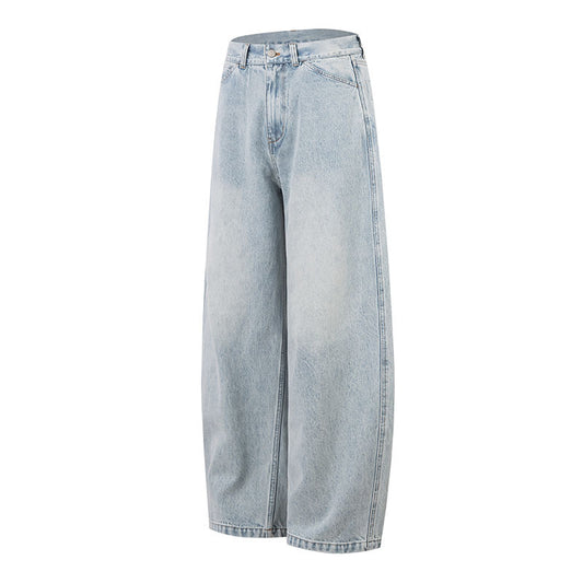 Harajuku Blue Tapered Flare Leg Jeans - Retro Loose Fit