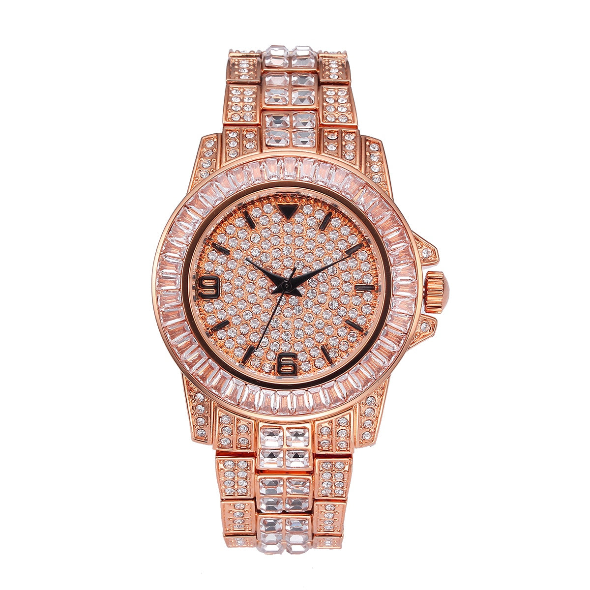 Luxury Iced Out Diamond Watch for Men - Waterproof Quartz