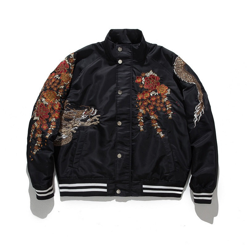 Playful Dragon Embroidery Casual Jacket for Boys