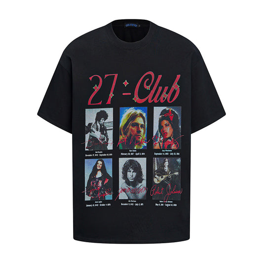 Vintage Harajuku Band Print Short Sleeve T-Shirt