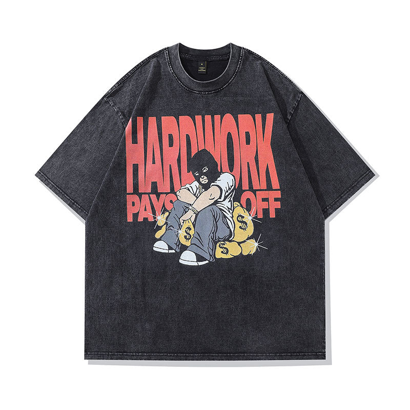 Playful Vintage Washed Cartoon Tee