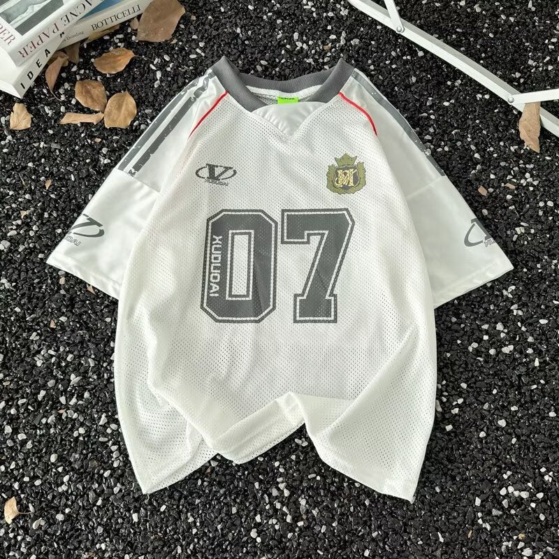 Graffiti Printed Mesh Jersey T-Shirt