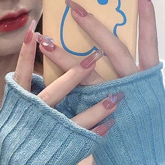 Aurora Butterfly Detachable Nail Patch Set