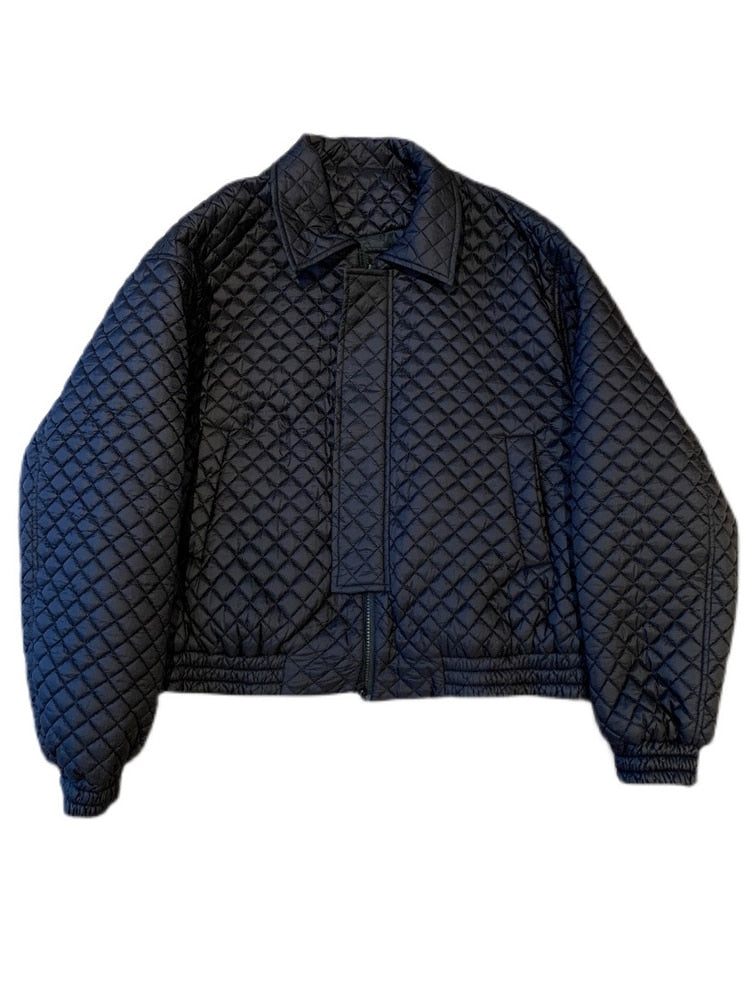 Retro Rhombus Loose Short Jacket for Men