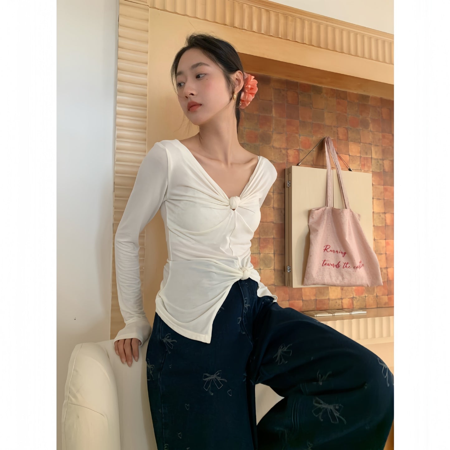 Retro High Waisted Straight Leg Jeans for Women