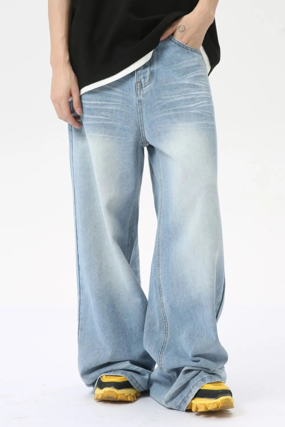 Harajuku Wide Leg Jeans with Pockets