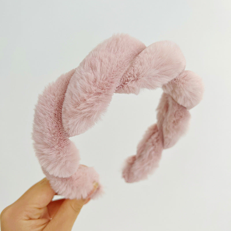 Cute Furry Rabbit Hair Braid Hair Band
