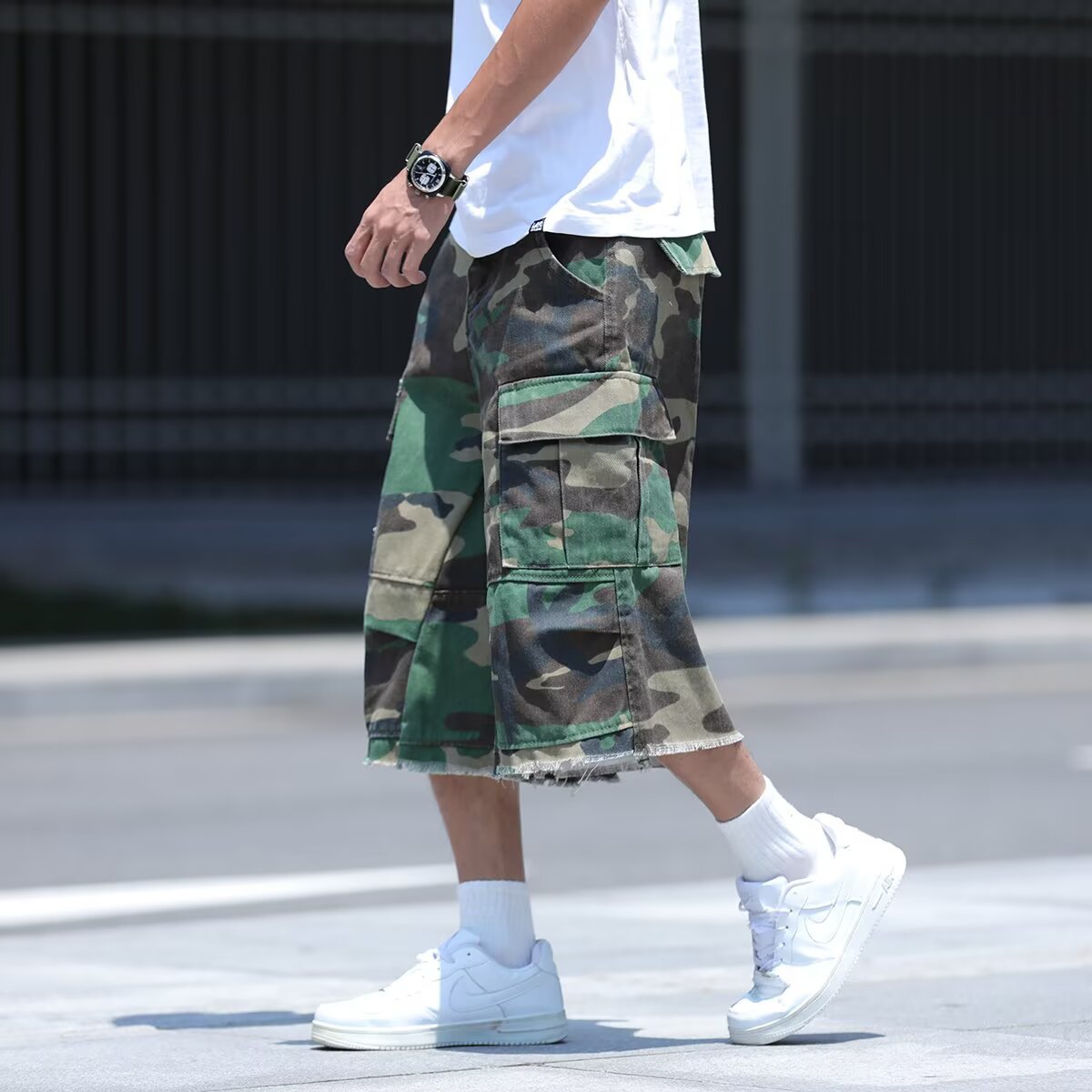 Men's Camouflage Cropped Summer Shorts