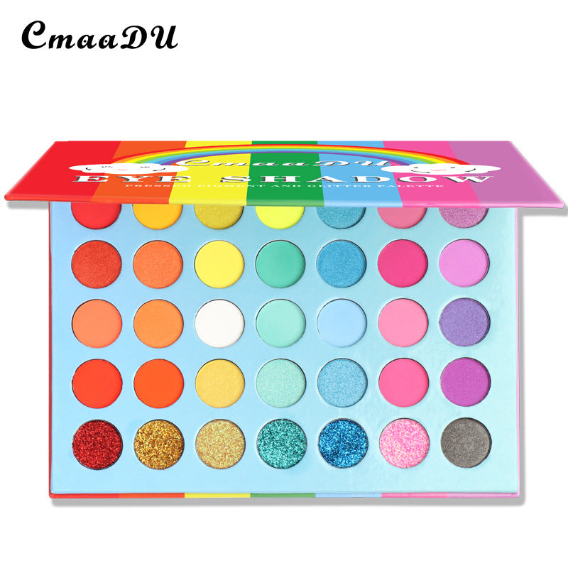 35 Colors Rainbow Matte Eyeshadow Palette - Waterproof & Glitter