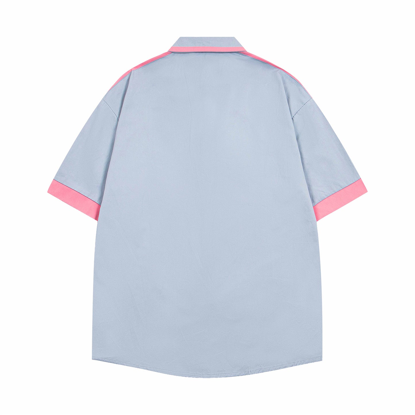 Retro Cartoon Embroidery Short Sleeve Shirt - Harajuku Style