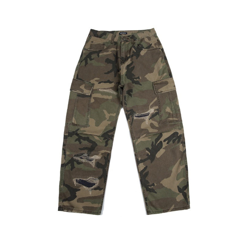 Men's Camouflage Work Pants with Multi-Pockets