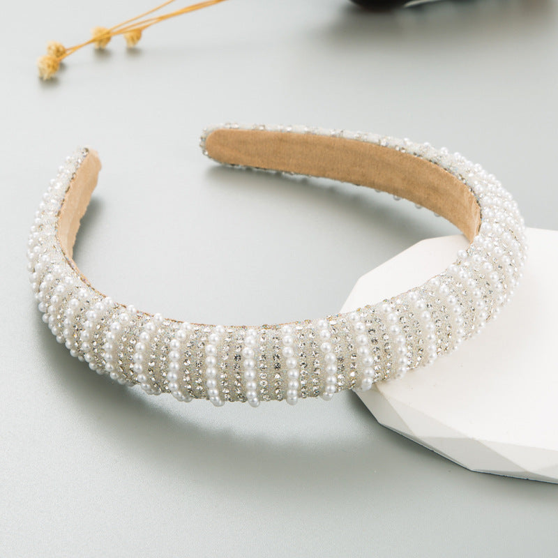 Full Diamond Pearl Rhinestone Headband