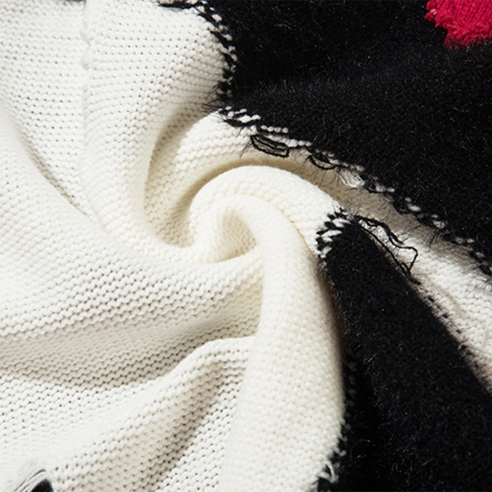 Splice Sweater Stars Knit Pullover Sweater Cotton Harajuku Soft