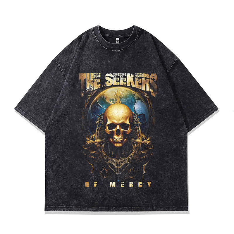 Playful Skull Demon Graphic T-Shirt for Men