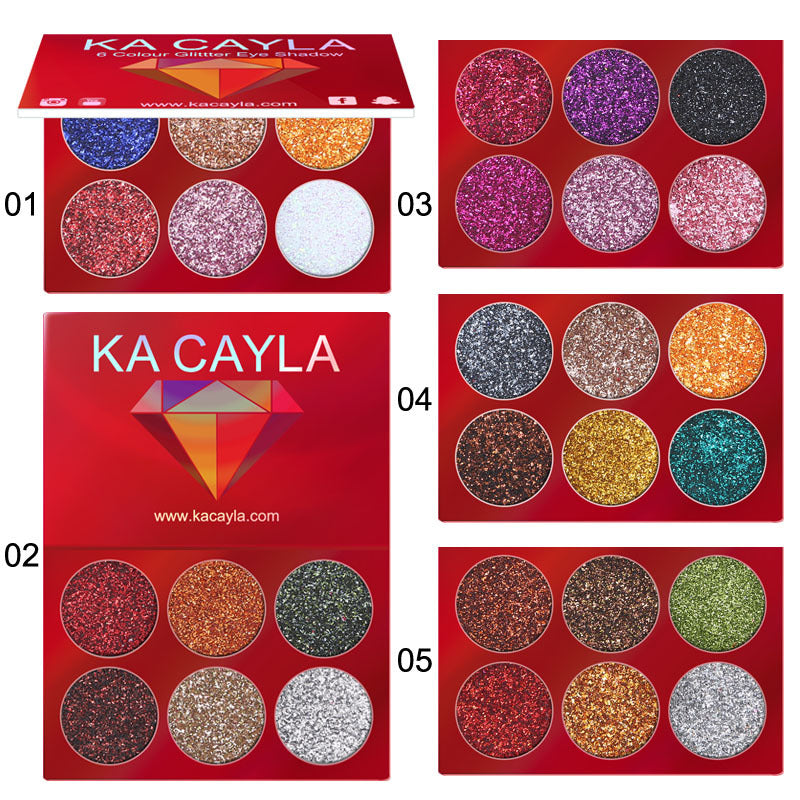 6 Colors Diamond Sequin Eyeshadow Palette