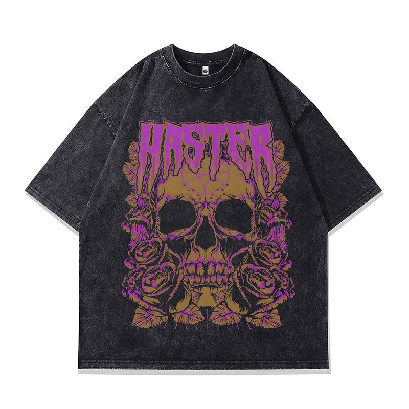 Skull Demon High Street Retro Cotton T-Shirt