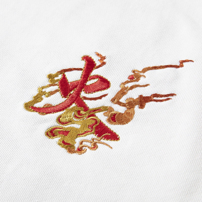 Harajuku Phoenix Embroidered Heavy Sweatshirt for Men