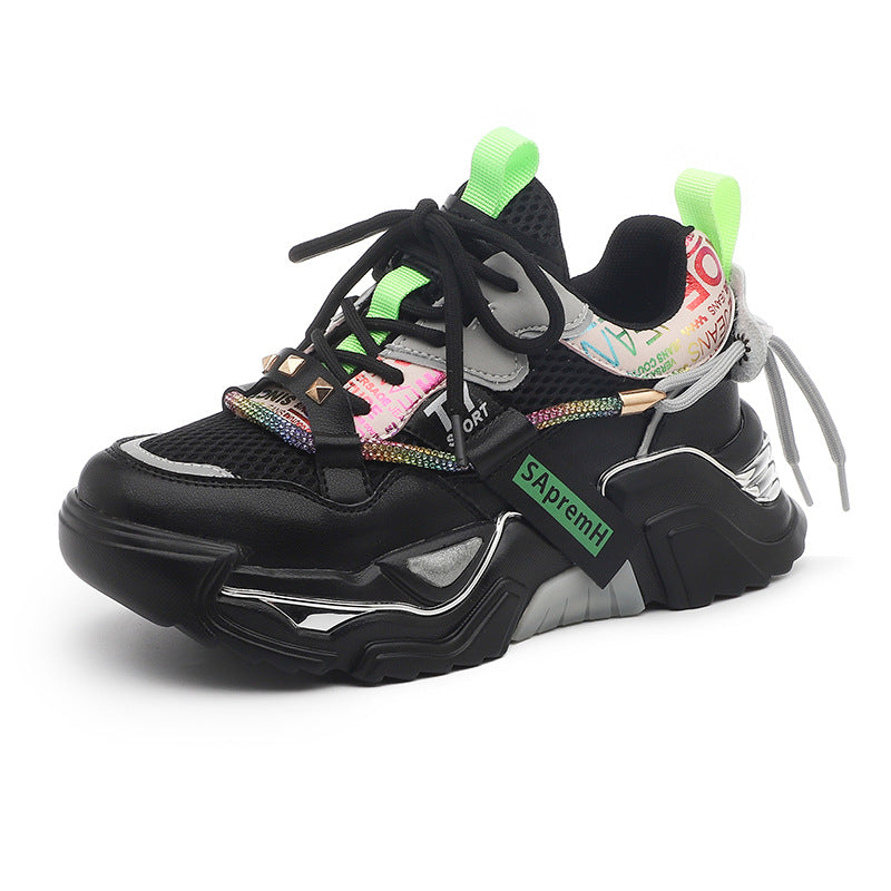 Playful Casual Sports Shoes for Women - Trendy White Leather