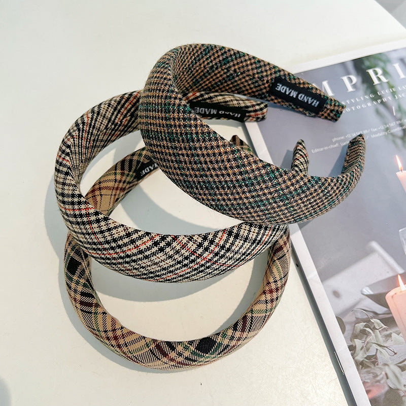 Plaid Hair Band - French Retro Style R525