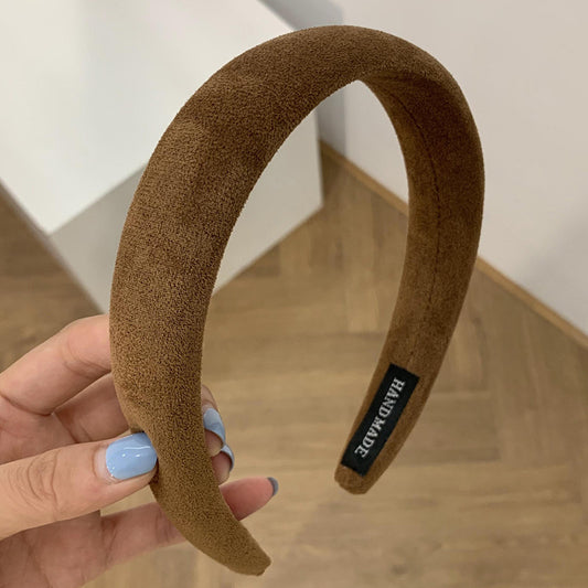 Female Bezel Padded Headband - Candy Color Velvet Hairband