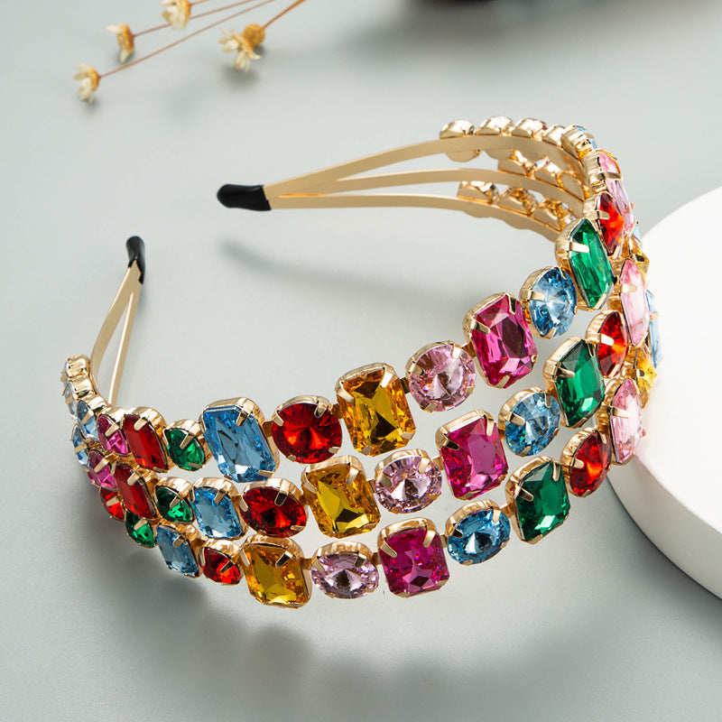 Exaggerated Metal Three-Row Headband