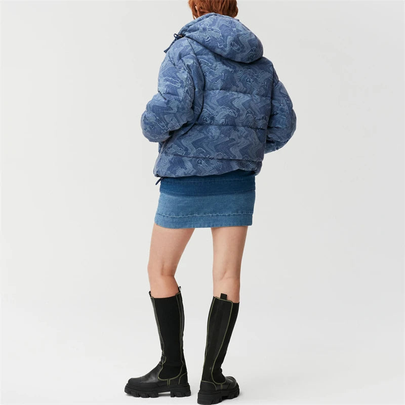 Harajuku Style Women's Zipper Hooded Duck Down Jacket