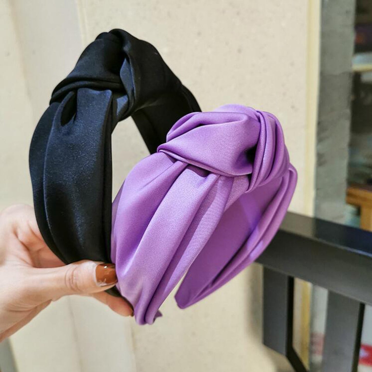 Wide Solid Color Hairband for Women
