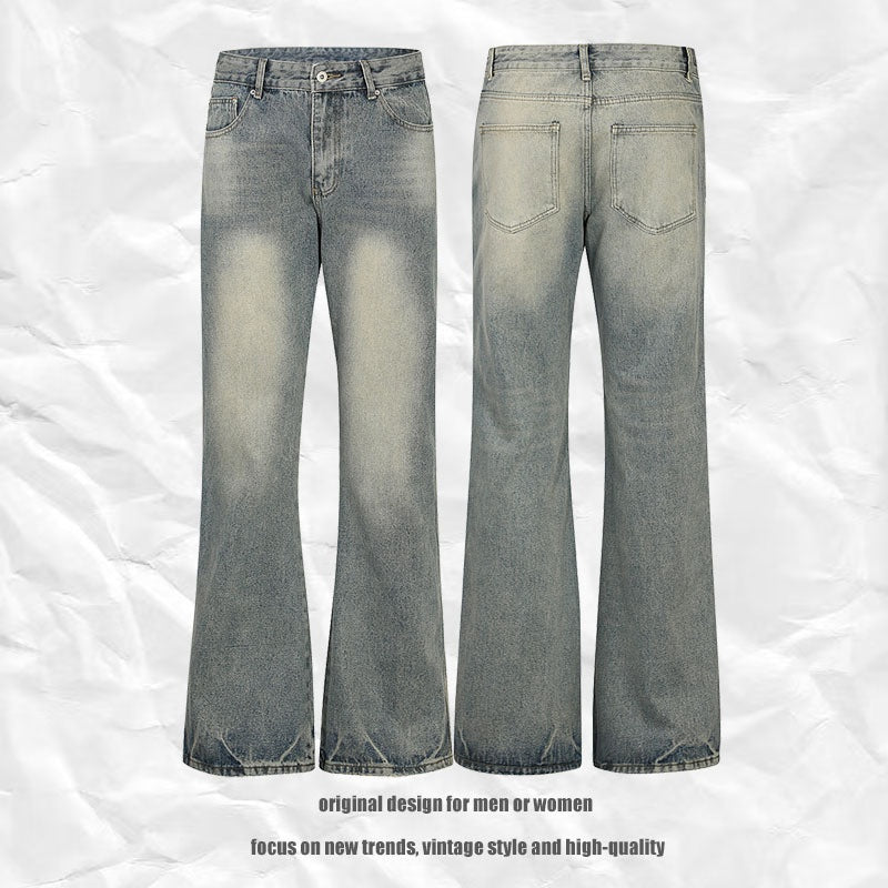 Harajuku Style Washed Denim Flare Jeans for All