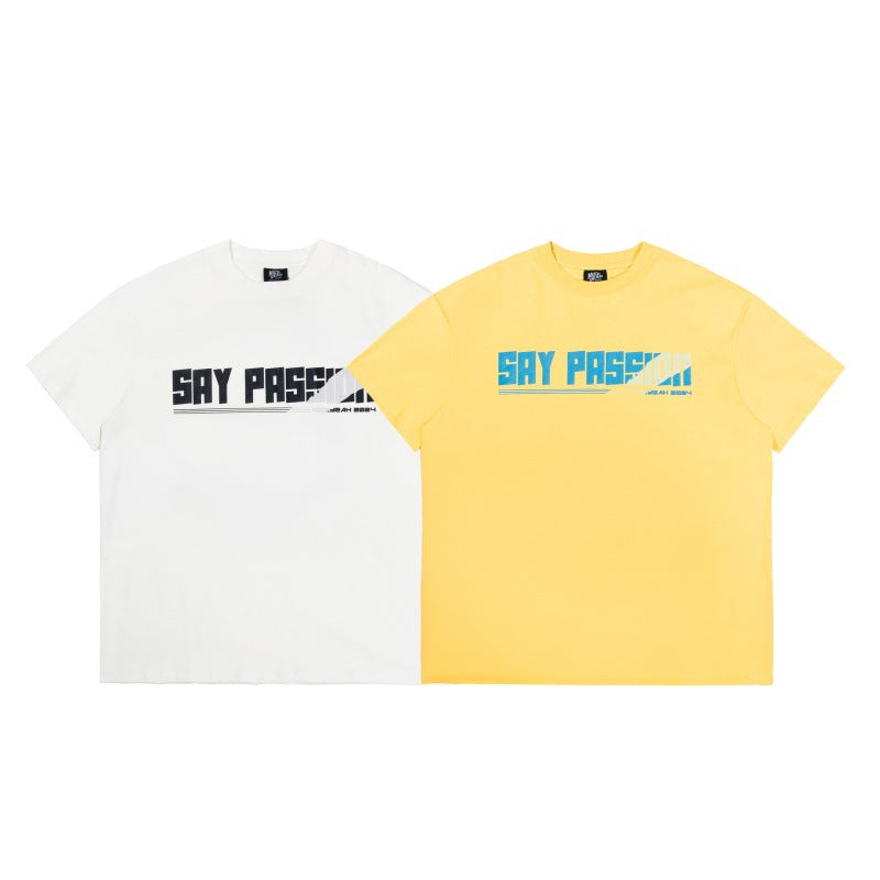 Playful Letter Printing Loose Fit Short Sleeve Tee