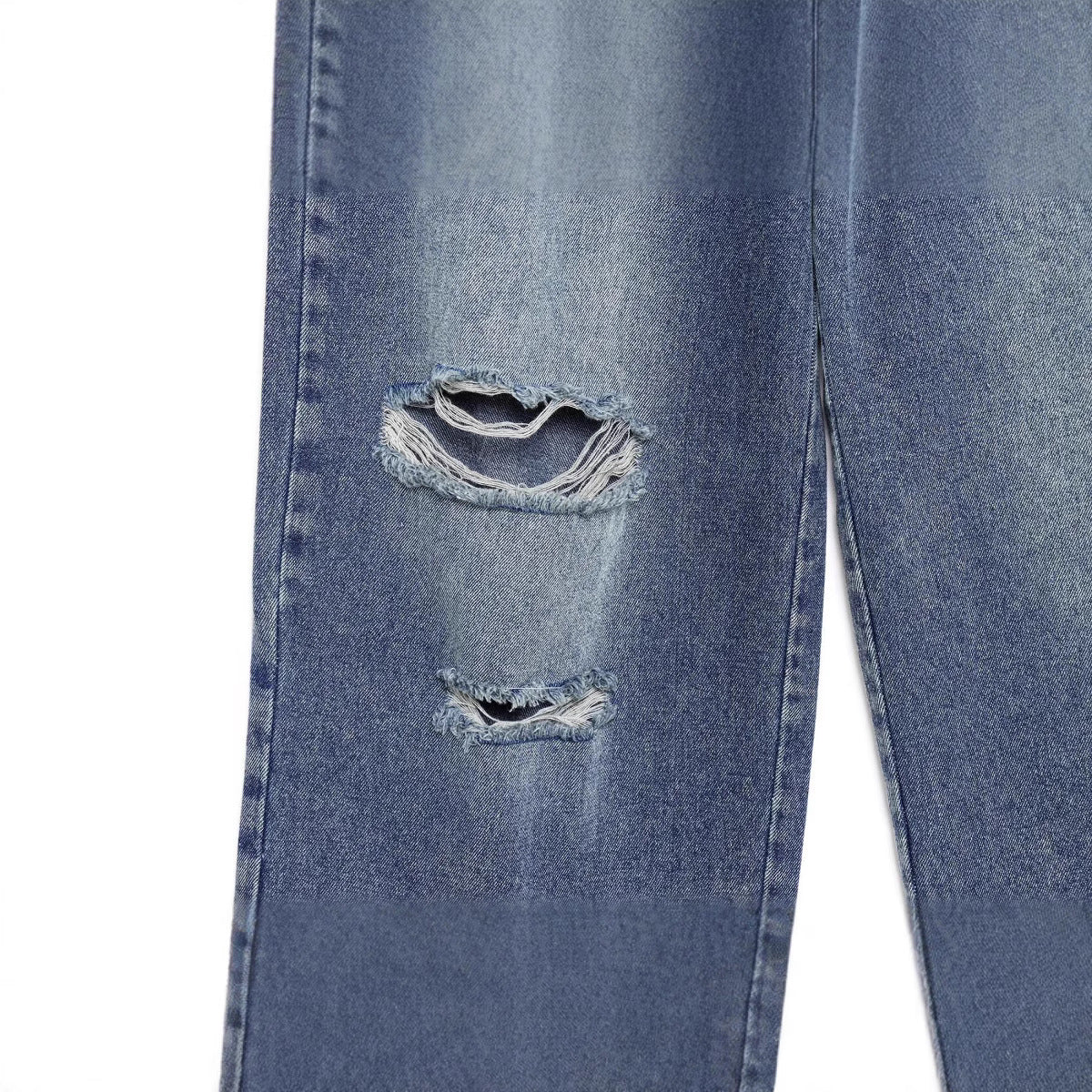 Sea Blue Ripped Long Jeans for Women - Harajuku Style