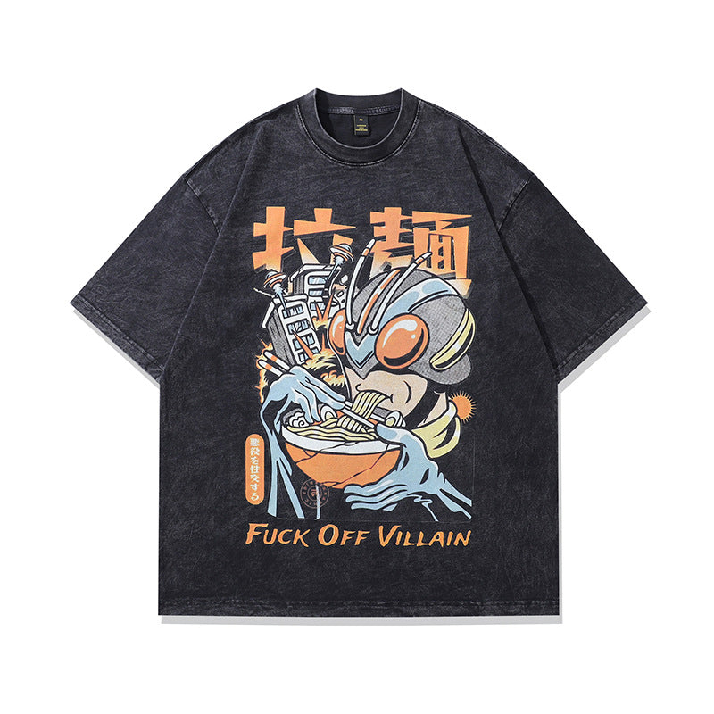 Harajuku Street Style Cartoon Print Tee - Vintage Casual