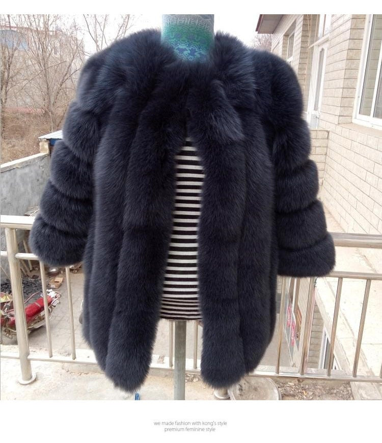 Playful Purple Pink Faux Fur Coat for Women