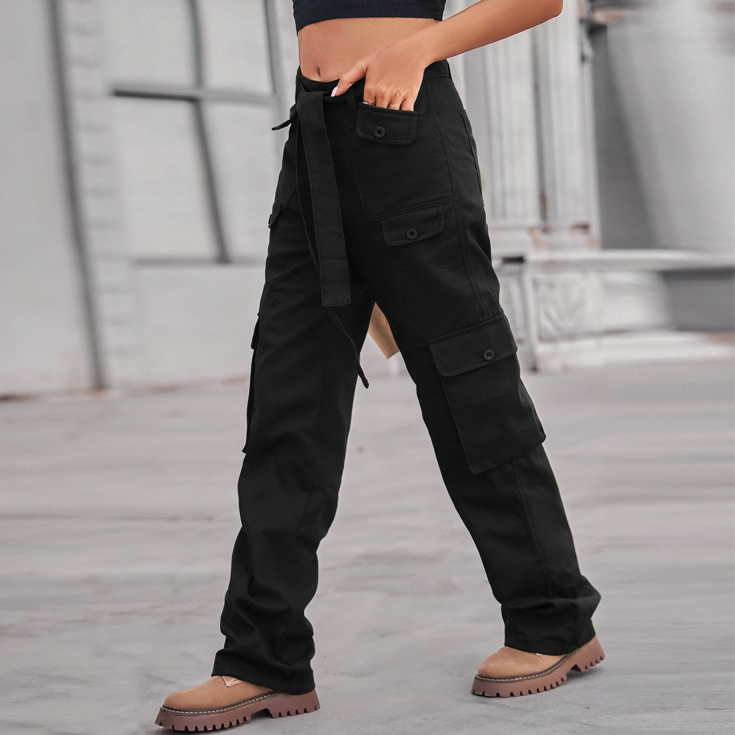 New Washed Denim Multi Pocket Heavy Casual Overalls