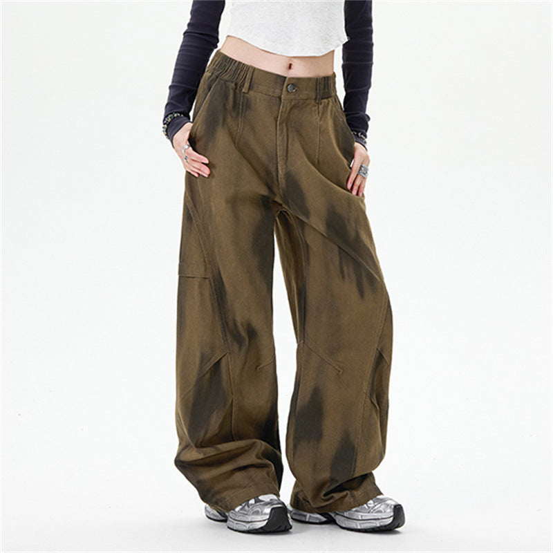 Post-Apocalyptic Tie-Dye Distressed Denim Trousers