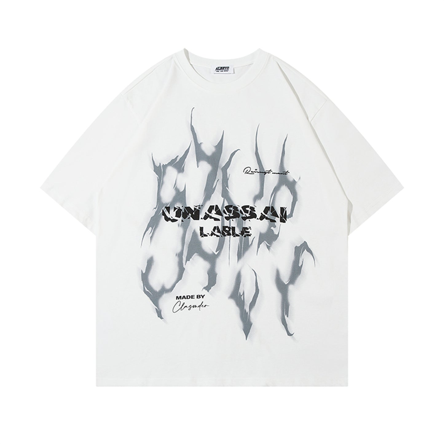 Harajuku Style Flame Letter Print Oversized T-Shirt