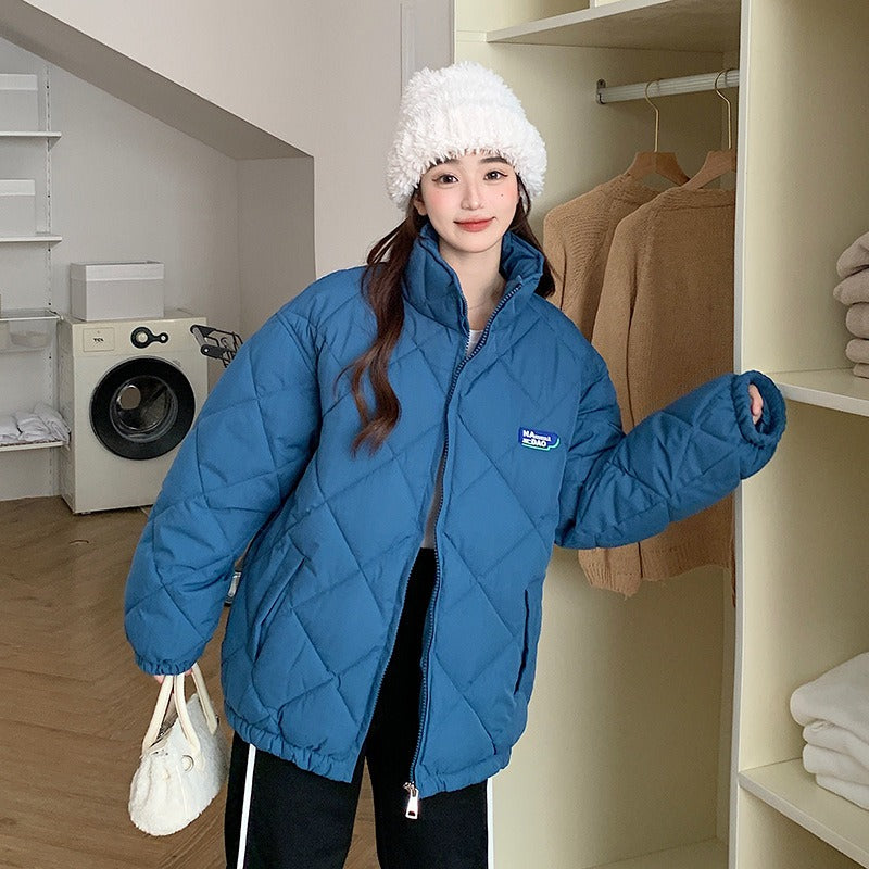 Harajuku Style Diamond Plaid Winter Jacket