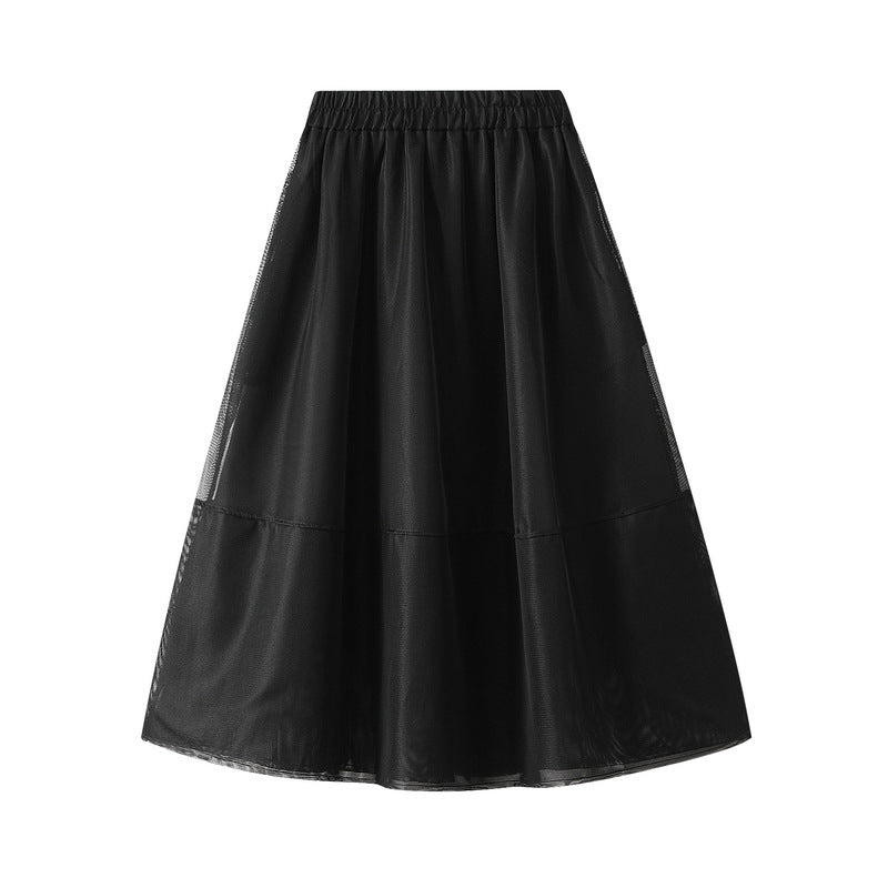 Harajuku Inspired Mesh Long Puff Skirt
