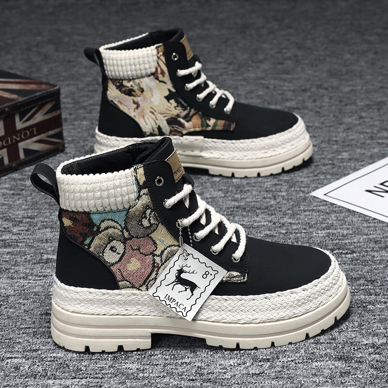 Harajuku Style Boots for Men - Versatile High Top Workwear