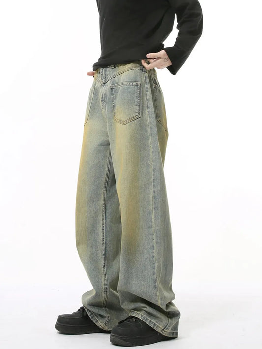 Men's Distressed Backward Jeans - Harajuku Style